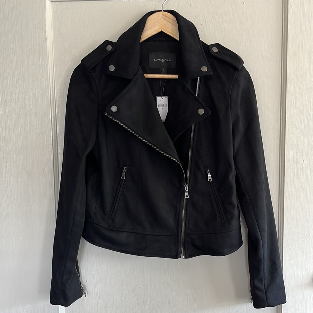 NWT faux Suede Moto Jacket by Banana Republic